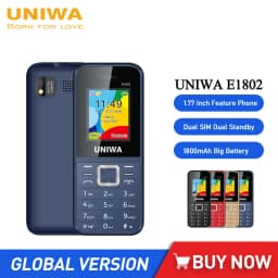 UNIWA E1802 2G Cellphone 1.77 Inch Flip Phone Push Button 1800mAh Telephone for Senior Elder Dual SIM Dual Standby Wireless FM