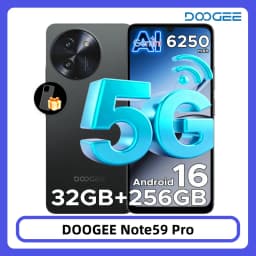 DOOGEE Note59 Pro 5G Smartphone 32GB 256GB 6.75" HD+ 120Hz UNISOC T8200 6250mAh Battery Android15 NFC Mobile Phone