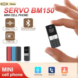 SERVO BM150 Mini Backup Mobile Phone Speed Dial Magic Voice Auto Call Recording Blacklist Small Feature Cellphones 2 SIM Standby