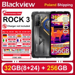 [Shipping From Poland] [No EU charger] Blackview ROCK 3 Rugged Smartphone Android 16 6.78'' 32GB(8+24)GB+256GB 10000mAh NFC 2.4K