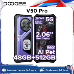 Doogee V50 Pro 5g Rugged Smartphone 2.06'' Back Display Dimensity 8300 11000Mah 6.78'' 120Hz 512Gb/1Tb Rom Android 16 Smartphone