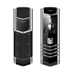 Luxury V10 Phone with Metal Leather Body Dual Card Slot Invisible Keyboard FM Radio And Camera - Premium Unisex Design