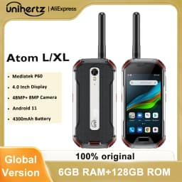 Unihertz Atom L/XL Rugged Waterproof Unlocked Smartphone 6GB 128GB Android Cellphone Walkie-Talkie 8MP 48MP Dual Sim NFC Phones