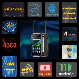 Unihertz Atom L/XL Rugged Waterproof Unlocked Smartphone 6GB 128GB Android Cellphone Walkie-Talkie 8MP 48MP Dual Sim NFC Phones