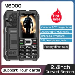 M6000 Ultra Long Standby Durable Mobile Phone GSM 2G Network 4 SIM Card 2.4-inch Large Keyboard Elderly Phone