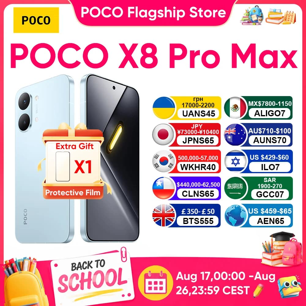 Newest Arrivals POCO X8 Pro Max Global Version 5G Smartphone Dimensity 9500s 6.83" AMOLED Display 50MP 8500mAh 100W HyperCharge