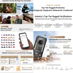Blackview XPLORE 2 Satellite Rugged Phone 16GB+1TB 6.73'' Android 15 Dimensity 8300 20000mAh 120W Charge NFC 5G Smartphone