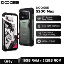 World Premiere DOOGEE S200 Max Rugged Phone 16GB 512GB 22000mAh Battery 66W 1.32" Rear Display 6.72” 120Hz Dimensity 7050 NFC