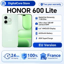 HONOR 600 Lite 5G Smartphone EU Version MediaTek Dimensity 7100 Elite 6.6”120Hz AMOLED 6520mAh 45W SuperCharge 108MP AI Camera