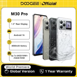 World Premiere DOOGEE M30 Pro Smartphone 1.3'' Rear Display 8000mAh 6.88'' Screen 64GB RAM(8GB+56GB) 256GB ROM Android 16 NFC
