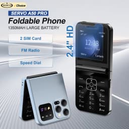 SERVO A50 PRO Foldable Mobile Phone 2.4" Screen Call Recording Speed Dial Blacklist Flashlight 2G Dual SIM Card Flip Cellphones