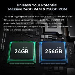OUKITEL WP35 Rugged Smartphone 5G 11000mAh Big Battery Android Mobile Phone 24GB+256GB 108MP Camera 6.6" FHD+ Display IP68 Wa