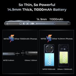 OUKITEL WP35 Rugged Smartphone 5G 11000mAh Big Battery Android Mobile Phone 24GB+256GB 108MP Camera 6.6" FHD+ Display IP68 Wa