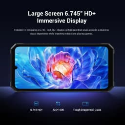 FOSSiBOT F105 Rugged Smartphone 12(4+8)GB+64GB 10300mAh Android 14 OS Mobile Phone 20 MP Camera 6.745" HD+ IPS Phone