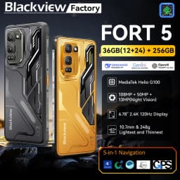 Global version Blackview FORT 5 Mobile Phone 6.78” 120Hz Display SmartPhone 12G+256GB 108MP 5000mAh Android 16 NFC Rugged Phone