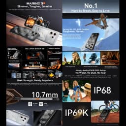 Blackview Oscal Marine 3 Rugged Phone 8GB+128GB / 256GB 6.56'' Android 16 Helio G81 5000mAh NFC 4G Smartphone