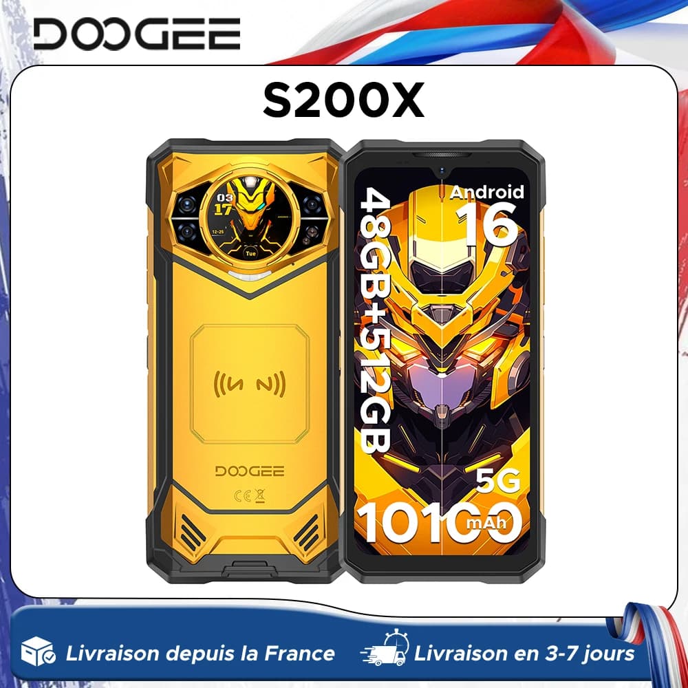 Globe Version DOOGEE S200 X 5G Rugged Phone 6.72" Dimensity 7050 1.32" AMOLED Rear Display 12GB 512GB 10100mAh Battery Phone