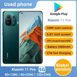 Xiaomi 11pro 5G Android 6.81 inch Qualcomm Snapdragon 888 RAM 12GB ROM 256GB used phone