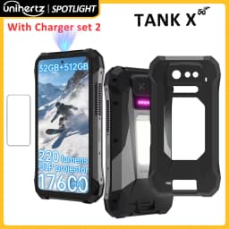 Unihertz 8849 TANK X 5G Smartphone 32+512GB Built-in 1080P 220 Lumen Projector 50MP+64MP Camera Android 15 17600mAh Battery NFC