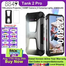 8849 Tank 2 PRO Rugged Smartphone with Projector 6.79" 2.4K Display 24GB 512GB Mobile Phone 23800mAh 120W Android 14 Phone