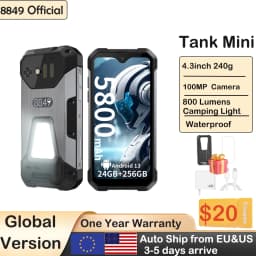 8849 Tank Mini Rugged Smartphone 16/24GB 256GB 5800mAh100Mp Camera Android 13 Cellphone 4.3 inch Waterproof Mobile Phone