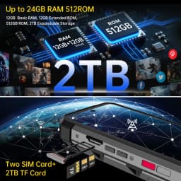 8849 Hike Unihertz Rugged Smartphone 23800mAh 24GB+512GB Expandable 2TB 1200Lumen Flashlight Android14 Two Speakers 6.79'' 120Hz