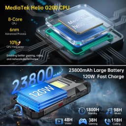 8849 Hike Unihertz Rugged Smartphone 23800mAh 24GB+512GB Expandable 2TB 1200Lumen Flashlight Android14 Two Speakers 6.79'' 120Hz