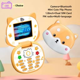 Cute Mini Koki Mobile Phone Flip Cartoon Kids Children Dual Sim 2G GSM Keyboard Botton MP3 Player Unlocked New Cellphone