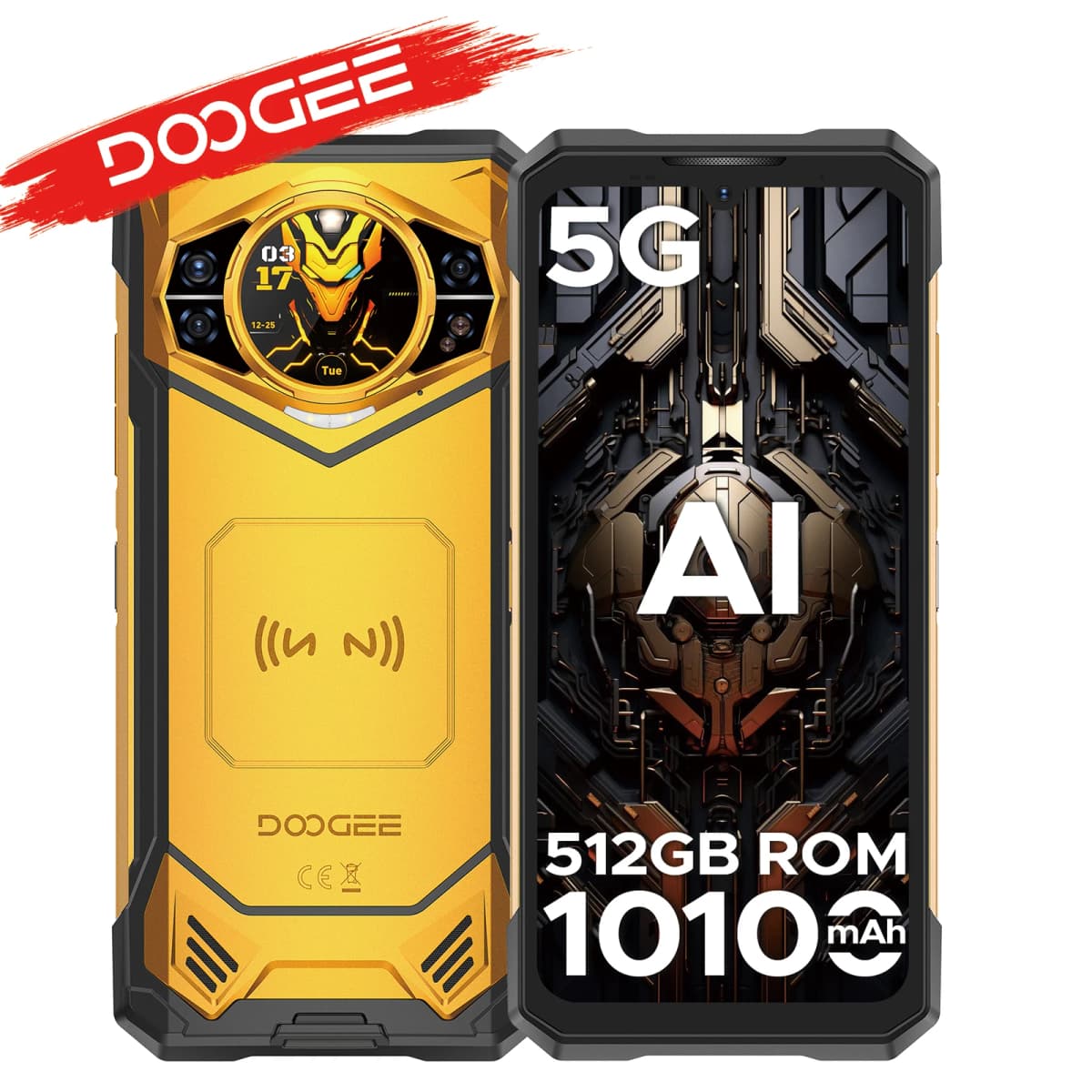 DOOGEE S200 X 5G Rugged Phone 32GB+512GB Smartphone 6.72” FHD+120Hz IPS screen Dimensity 7050 10100mAh battery AI Mobile Phones