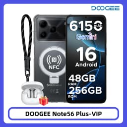 DOOGEE Note56 Plus VIP Edition Smartphone 48GB 256GB 6150mAh Large Battery 6.56'' 90Hz Display 50MP Camera NFC Android 16 Mobile Phones