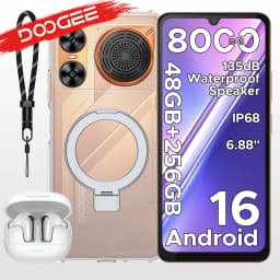 DOOGEE M30 Ai Smartphone 6.88" IP68 Waterproof Android 16 8000mAh Battery 48GB RAM (6+42) 256GB ROM 64MP Camera Widevine L1 Google Pay Supports with 135dB Large Amplitude Speaker