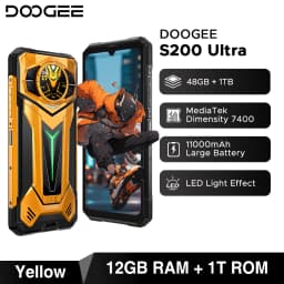 DOOGEE S200 Ultra 5G Rugged Phone 48GB+1TB Dimensity 7400 11000mAh Battery 66W 6.72” FHD+120Hz Breathing Light NFC Smartphone