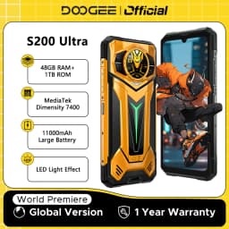 DOOGEE S200 Ultra 5G Rugged Phone 48GB+1TB Dimensity 7400 11000mAh Battery 66W 6.72” FHD+120Hz Breathing Light NFC Smartphone
