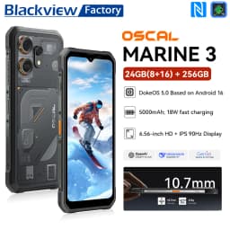 Global version Blackview OSCAL Marine 3 Rugged Smartphone Android 16 6.56" HD+IPS Display 24GB(8GB+16GB)+256GB NFC Mobile Phone