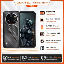 Oukitel WP62 5G Rugged Smartphone 48GB(16+32) +512GB, 6.6" FHD+ 108MP Camera Mobile Phone, 11000mAh 33W, Android 15 Cellphone