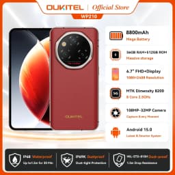 OUKITEL WP210 Rugged Phone - MTK 8200, 36GB 512GB, 8800mAh 45W, 6.7", 108MP NFC Android15 Smartphone WIFI/5G