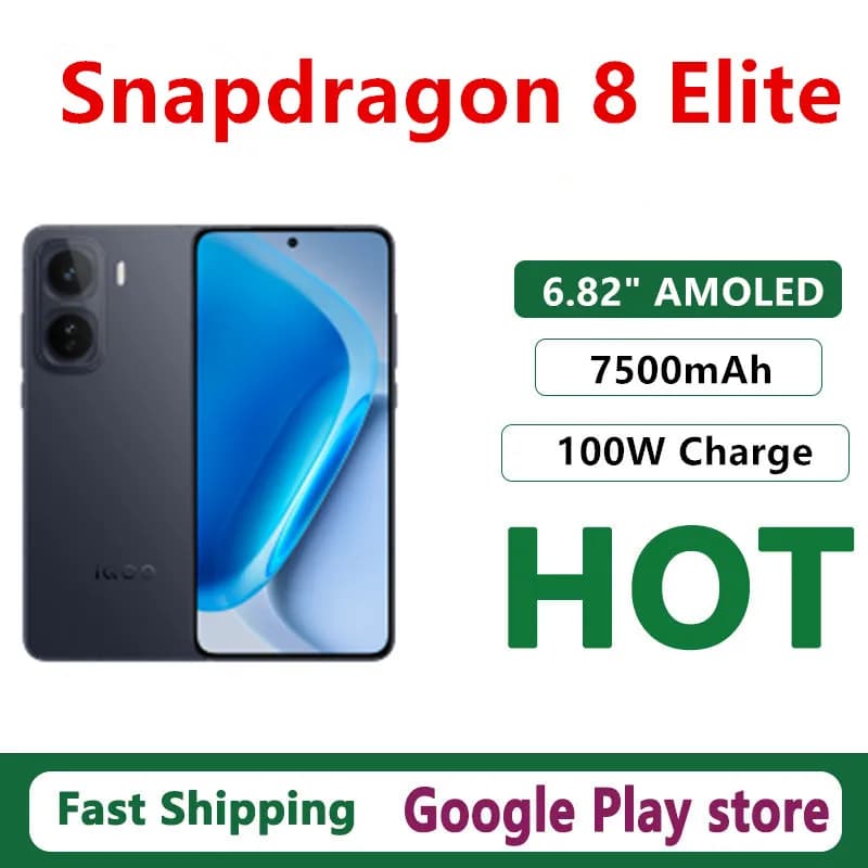 Original Vivo Iqoo Neo 11 Mobile Phone Snapdragon 8 Elite Android 16.0 OTA 6.82" AMOLED 144HZ 50.0MP Camera 100W Charge 7500mAh