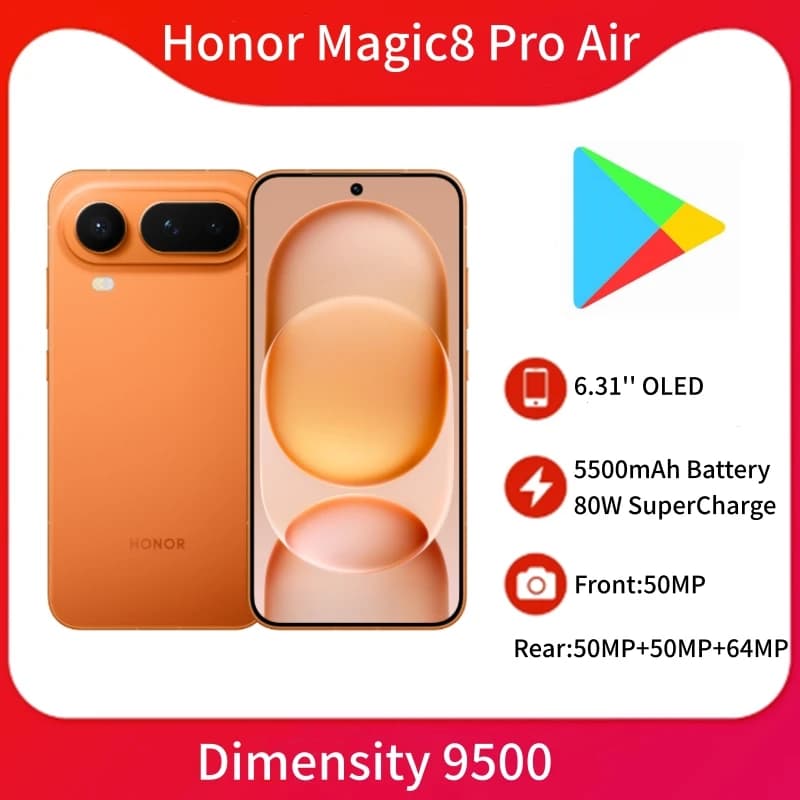Honor Magic8 Pro Air Mobile Phone 6.31'' OLED 120Hz Screen 5500mAh Battery