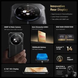 Fossibot [F109] 5G Rugged Phone 24GB(8+16) 256GB 10600mAh 6.745" Android 14 NFC 50MP Camra Dual Screen Face ID Smartphone