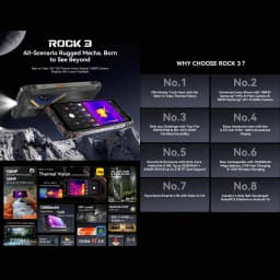 Blackview ROCK 3 Rugged Phone Thermal Imager 8GB+256GB 6.78'' Android 16 Helio G100 10000mAh 108MP Camera NFC 4G Smartphone