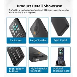 UNIWA V2000 2.4 Inch 4G Fashion Keypad Phone 0.3MP Camera Big Button 1700mAh English Russia Keyboard Feature Phones for Elderly