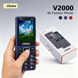 UNIWA V2000 2.4 Inch 4G Fashion Keypad Phone 0.3MP Camera Big Button 1700mAh English Russia Keyboard Feature Phones for Elderly