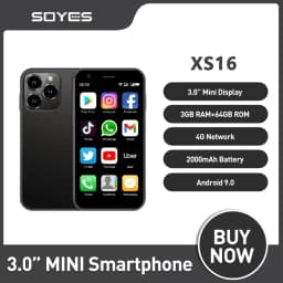 SOYES XS16 Mini Smartphone Phone 4G LTE 3GB+64GB 3Inch Cellphone Android10 2000mAh 5MP Dual SIM Mini Telephone Portable