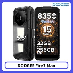 DOOGEE Fire 3 Max Rugged Phone 5.5" HD+ Display Camping lights 32GB 256GB 8350mAh UNISOC T7250 48MP NFC Android15 Smartphone