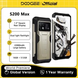 Global Version DOOGEE S200 Max Rugged Phone 16GB 512GB 22000mAh Battery 66W 1.32" Rear Display 6.72” 120Hz Dimensity 7050 NFC