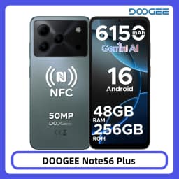 DOOGEE Note56 Plus Smartphone 48GB 256GB 6150mAh Large Battery 6.56'' 90Hz Display 50MP Camera NFC Android 16 Mobile Phones