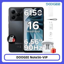 DOOGEE Note 56 Android 16 Smartphone 6150mAh Large Battery 6.56" 90Hz Display 24GB 64GB 8MP+5MP Face Unlock Cell Phone