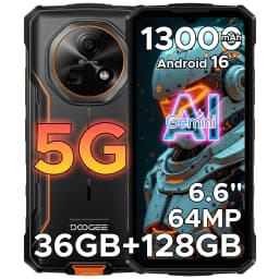 DOOGEE Fire 7 5G Rugged Phone 16GB RAM+256GB ROM 13000mAh Battery Dimensity 6300 Gemini AI 64MP Camera NFC Android 15 Smartphone