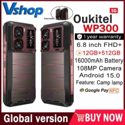 Oukitel WP300 Rugged Smartphone 12GB+512GB 120W Android 15  Modular detachable Earbud 16000mAh 6.78" 108MP Camera 5G CellPhone