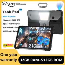 Unihertz Tank PAD 8849 Rugged Projector Phone Tablet Android 32GB 512GB 21000mAh 10.95" FHD Dual Speaker Waterproof Tablet